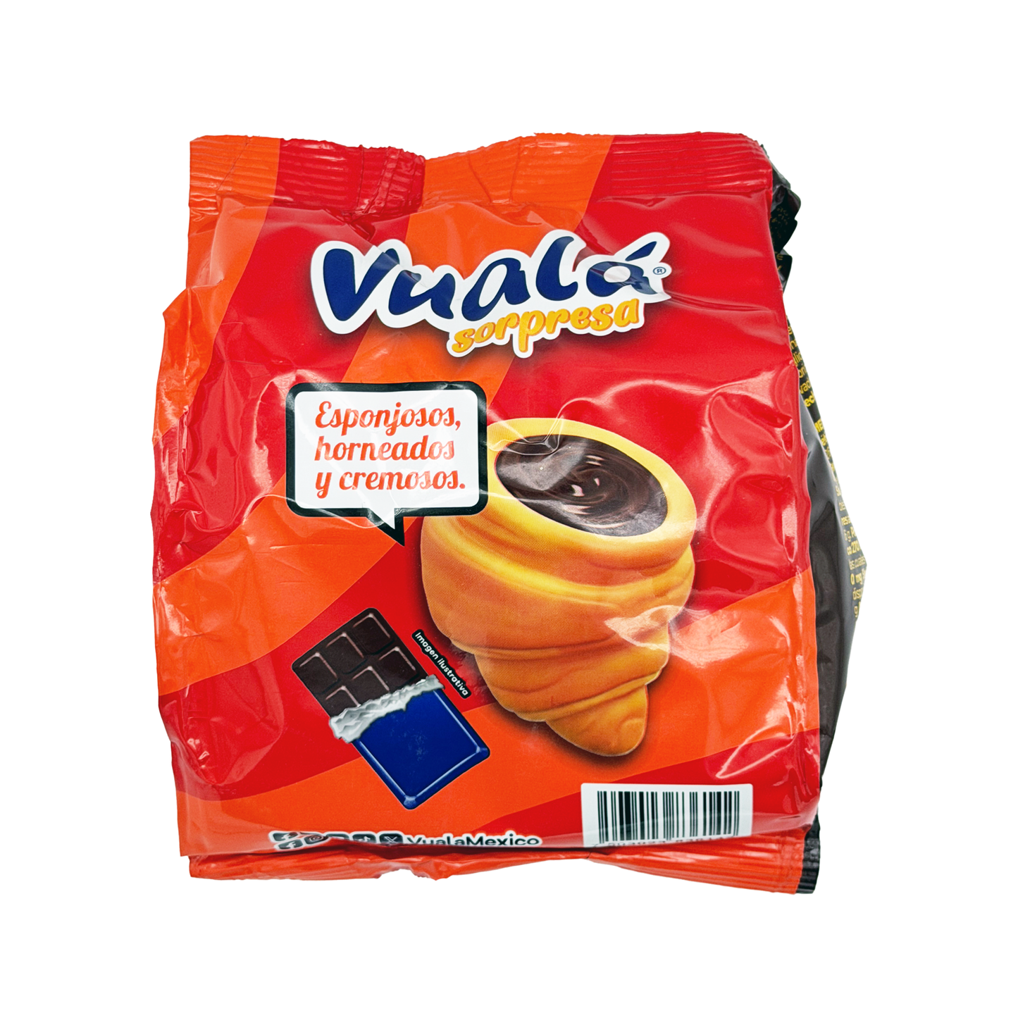 Vuala Sorpresa Mini Cuernitos, Vanilla or Chocolate Filled Pastry, 5 Pieces