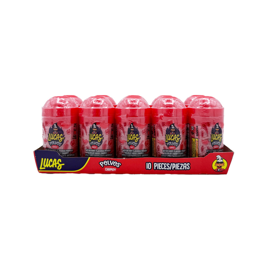 Lucas Polvo Chamoy Flavored Spicy and Sweet Candy Powder 10 Count Mexican Candy Dulces Mexicanos