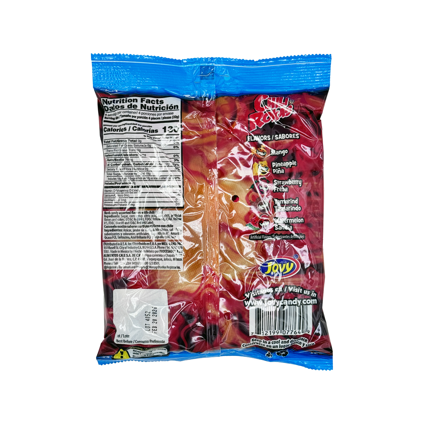 Chili Rockas 20 Piece Assorted Pack - Hard Candy with Pineapple, Tamarind, Mango, and Strawberry Flavors filled with Chili, Dulces Mexicanos