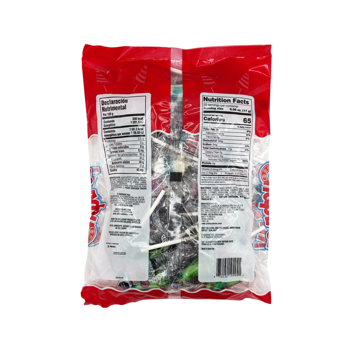 Luxus Chupirul 25 Count Bag – Colorful Cone Shaped Hard Candy Lollipops – dulceria mexicana online