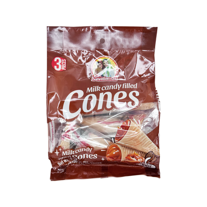 Las Sevillanas Milk Candy Filled Cones (Conos Rellenos de Cajeta) – 3 Pieces per Bag – Sabores De Mexico