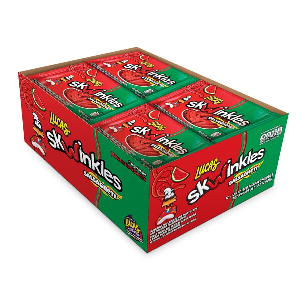 Lucas Salsagheti Watermelon Flavored Mexican Candy 12 Pieces Pack for Treats, Snack, Parties, Pi–atas (Pack of 12)