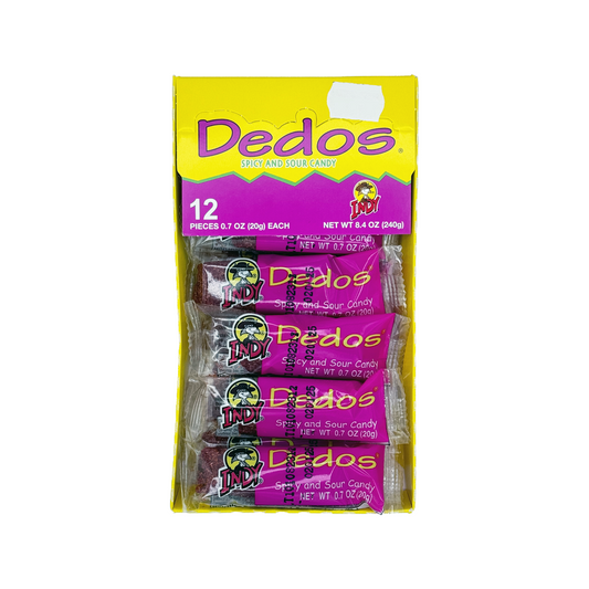 Indy Dedos Spicy and Sour Chili Candy 12 Pieces, Mexican Candy Dulces Mexicanos