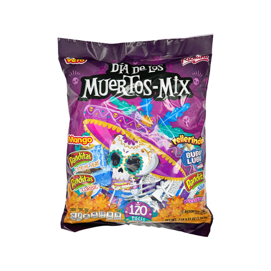 Ricolino Dia De Los Muertos Mix- 3lb Halloween Mexican Candy Mix, Pica Fresa, Vero Mango, Panditas, Rellerindos, Bubulubu mini, Dulces Mexicanos