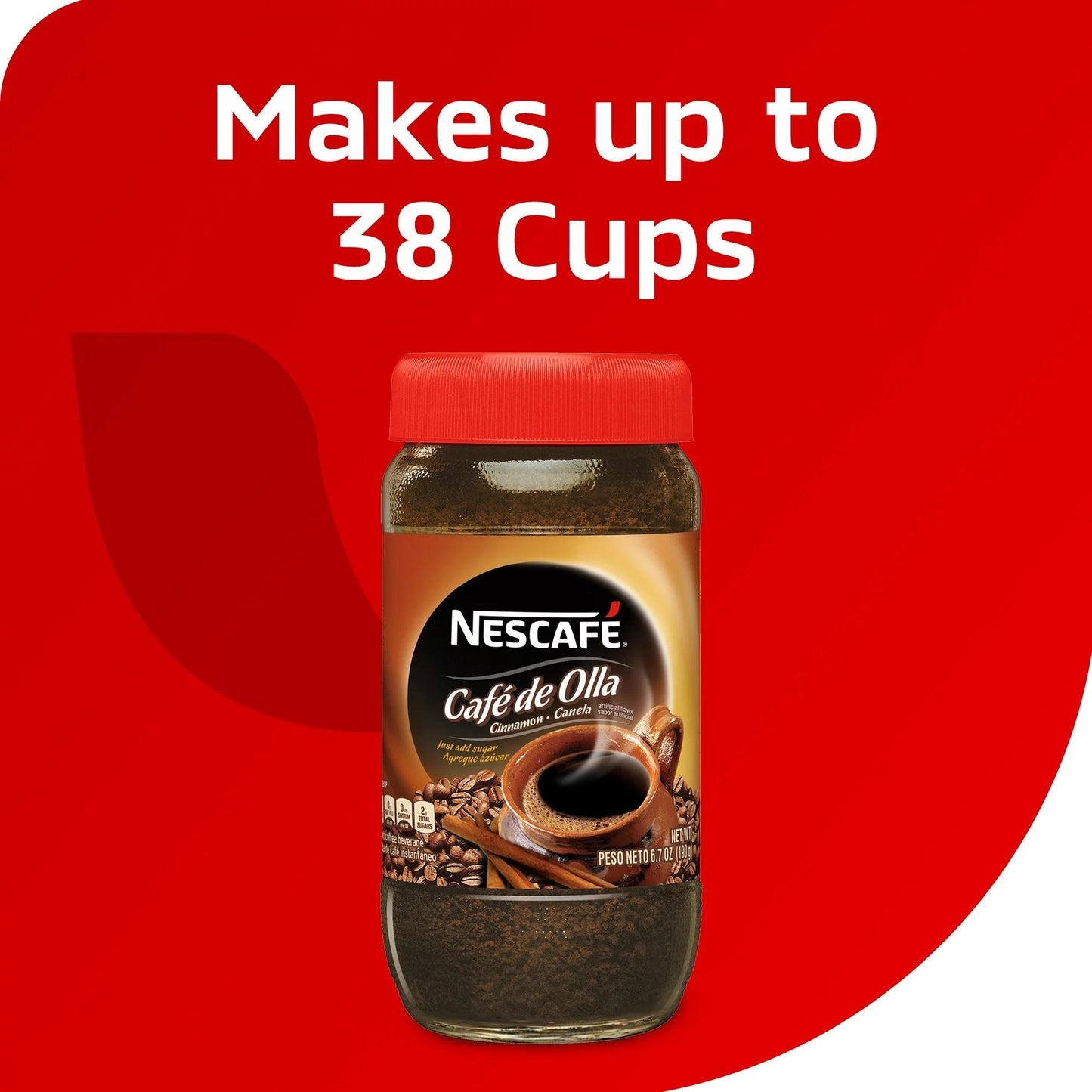 Nescafe CafŽ de Olla Cinnamon Instant Coffee - 6.7oz Authentic Mexican Flavor