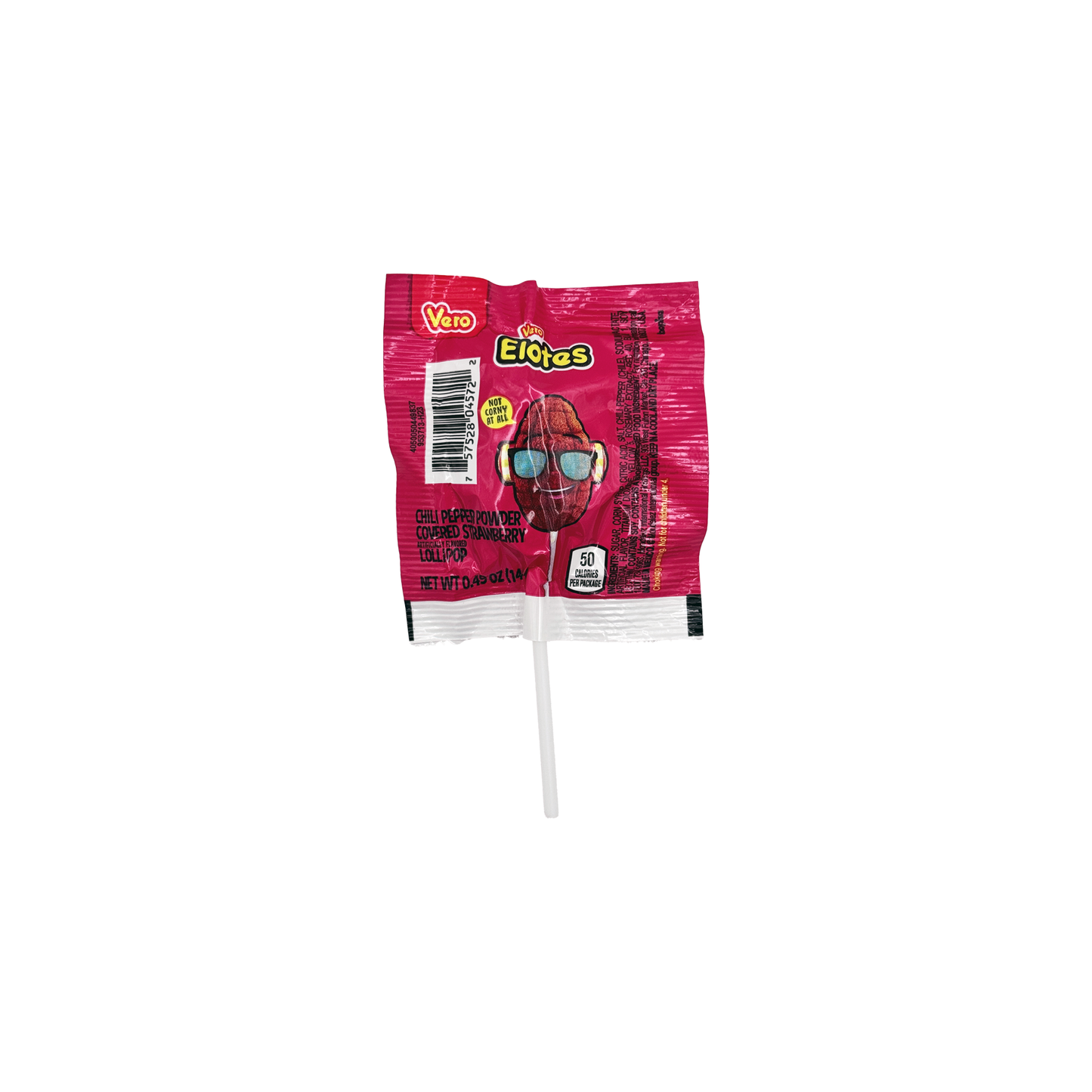 Vero Elotes by Dulces Vero Paletas Strawberry Candy Lollipops with Chili Pepper Powder, 40 Count Bag