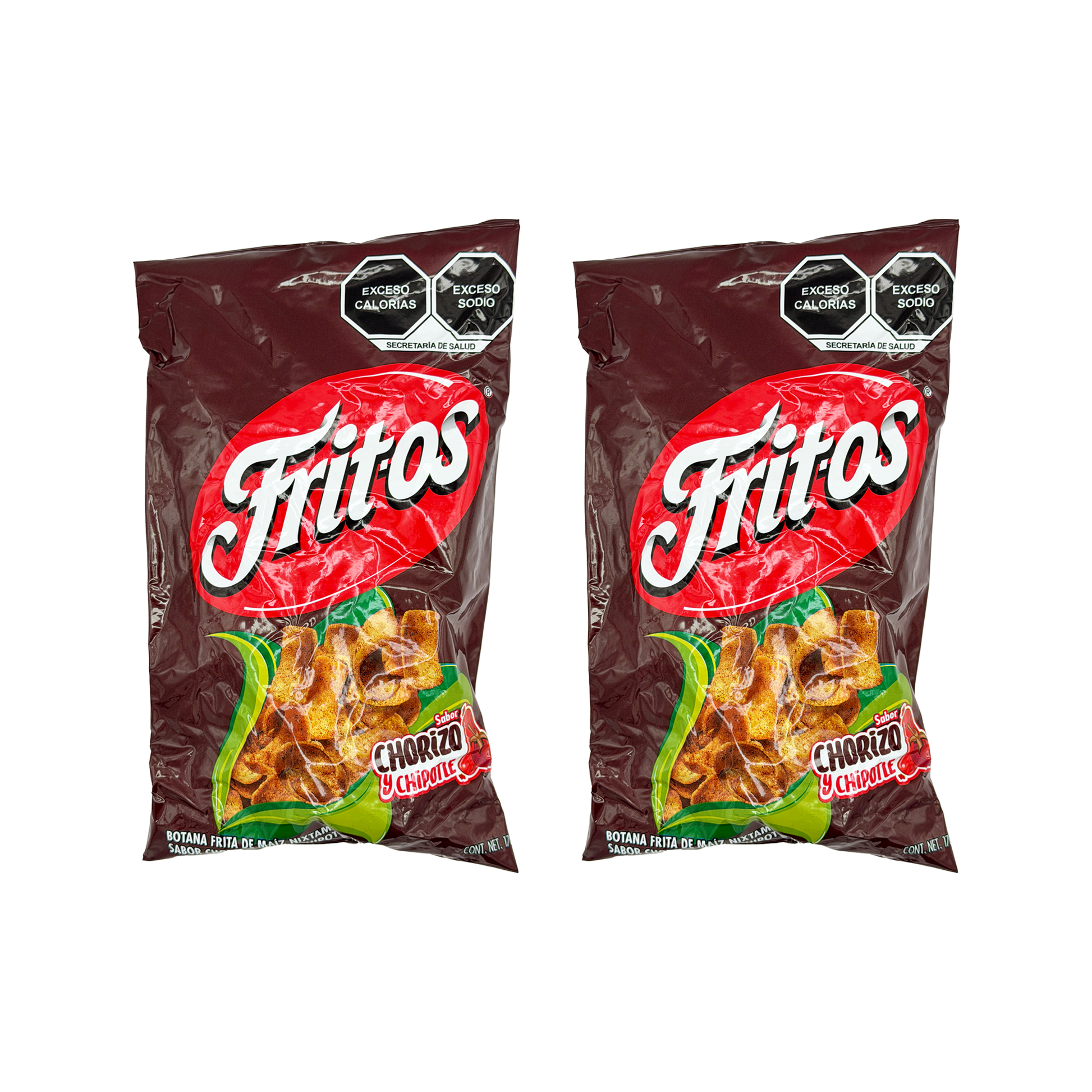 Fritos Chorizo imported Mexican corn chips, 2 big bags