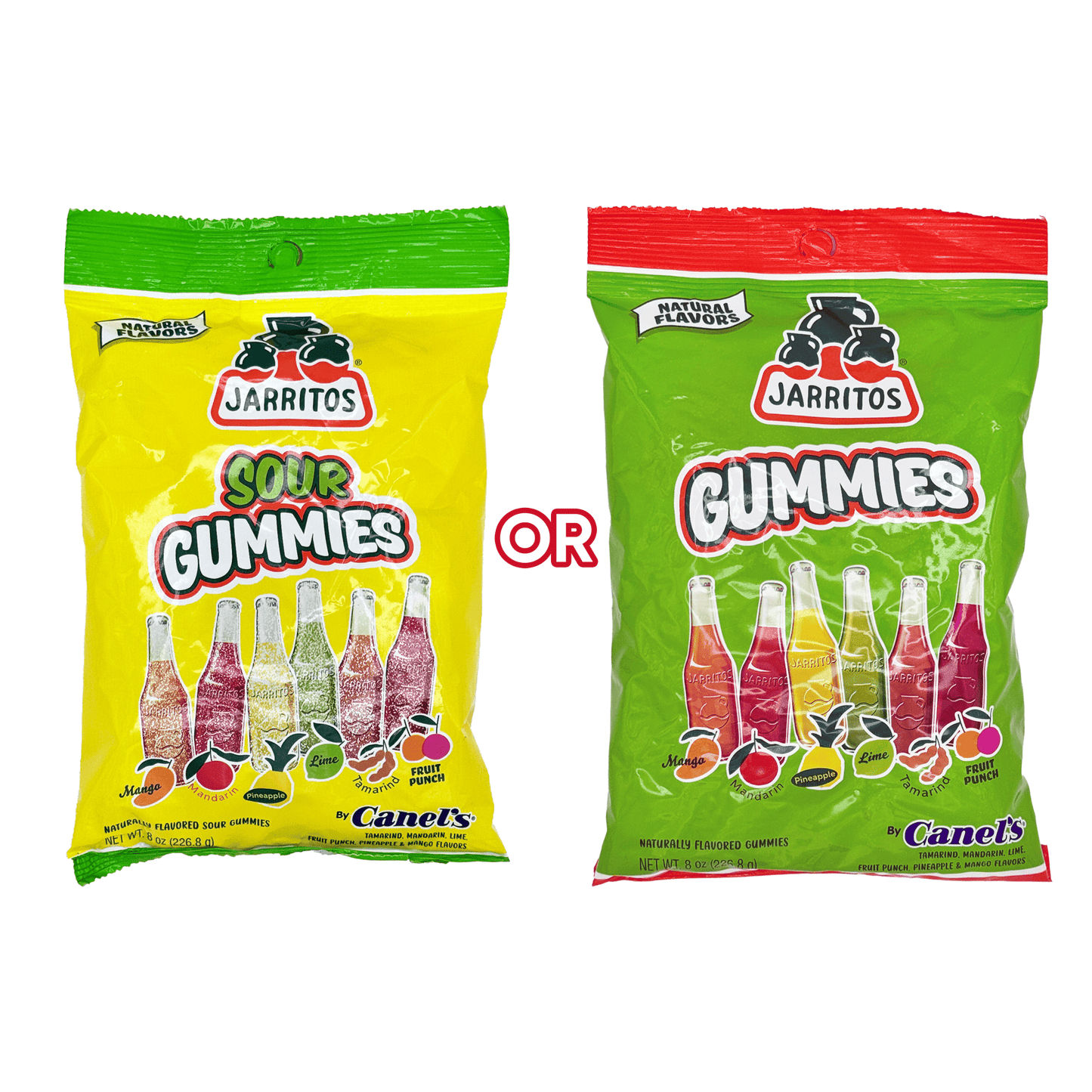 Jarritos Gummies - Sour or Sweet Naturally Flavored Gummy Candy, Mexican Candies, Dulces Mexicanos, Snack, Treat - Sabores De Mexico