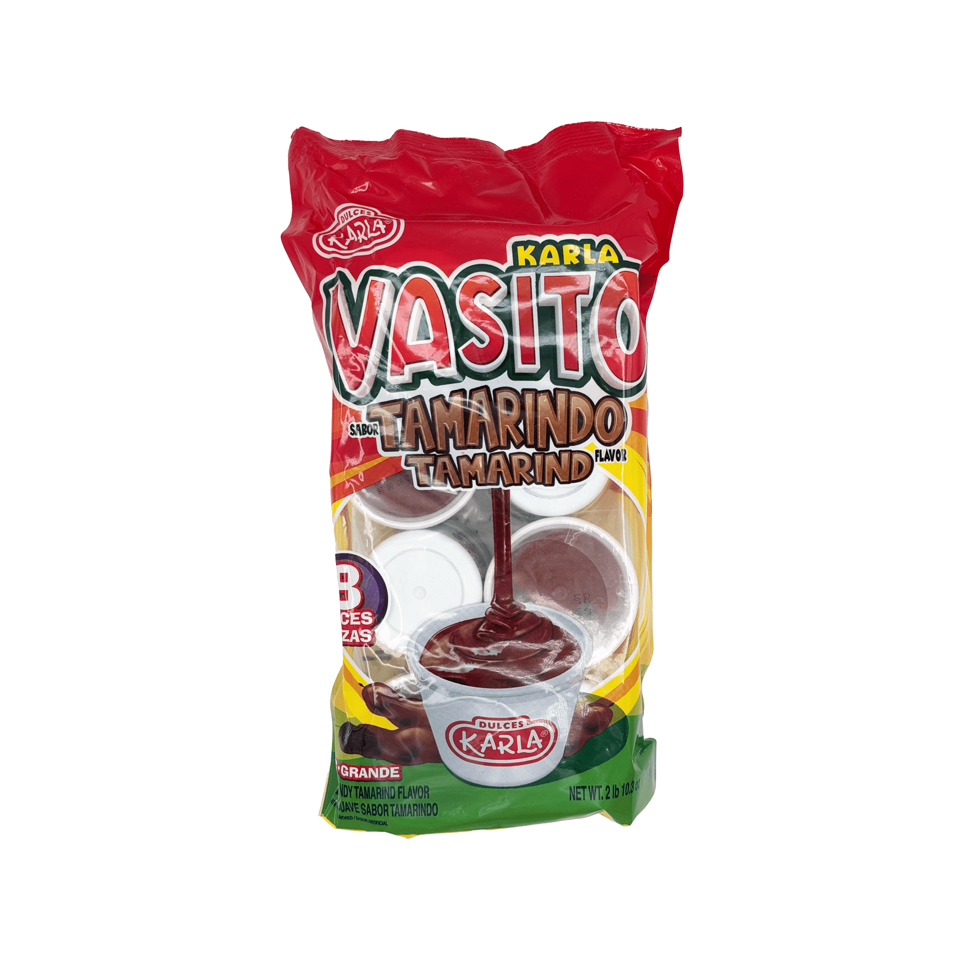 Karla Vasito Grande - Tamarind Flavored Mexican Candy, Spicy, Sweet, Soft Pulp, Dulces Mexicanos, Tamarindo, Snack, Treat - Sabores De Mexico