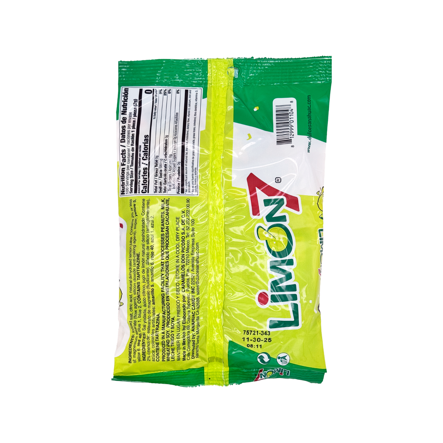 Limon 7 Salt & Lemon Powder - 100-Count - Sabores De Mexico