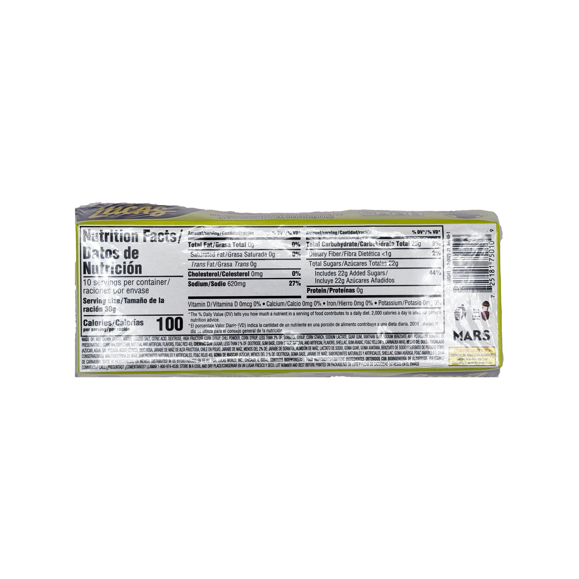 Lucas Bomvaso Limón - 10-Count - Sabores De Mexico
