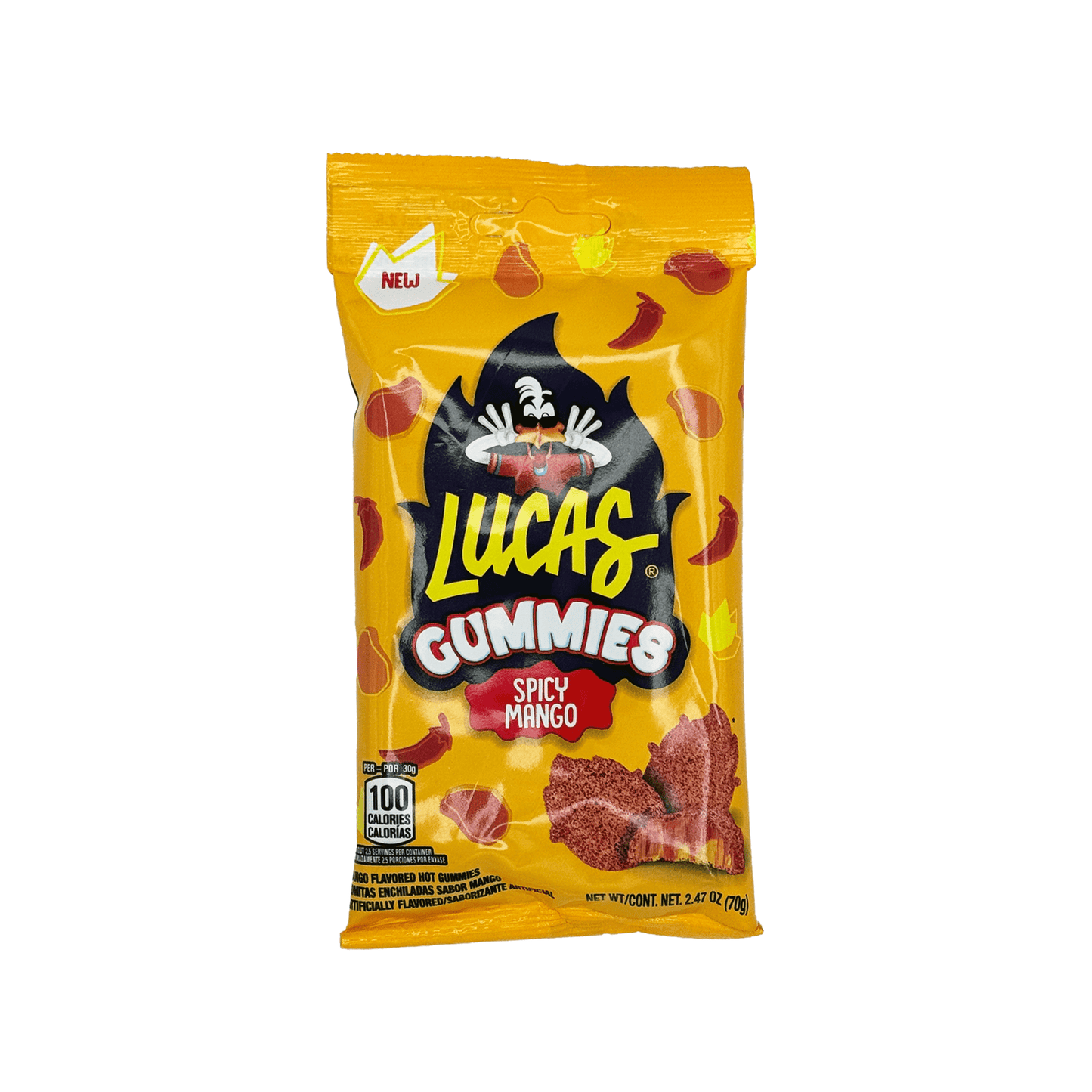 Lucas Gummies Spicy Mango or Watermelon - 2oz Mexican Candy Dulces Mexicanos Gummy Sweet Snack Treat - Sabores De Mexico