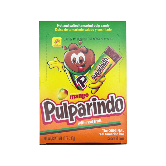 Pulparindo Mango Tamarind bar, 20 Count box Candy Snack Candies Mexican Candy Dulces Mexicanos Spicy Tangy Sweet