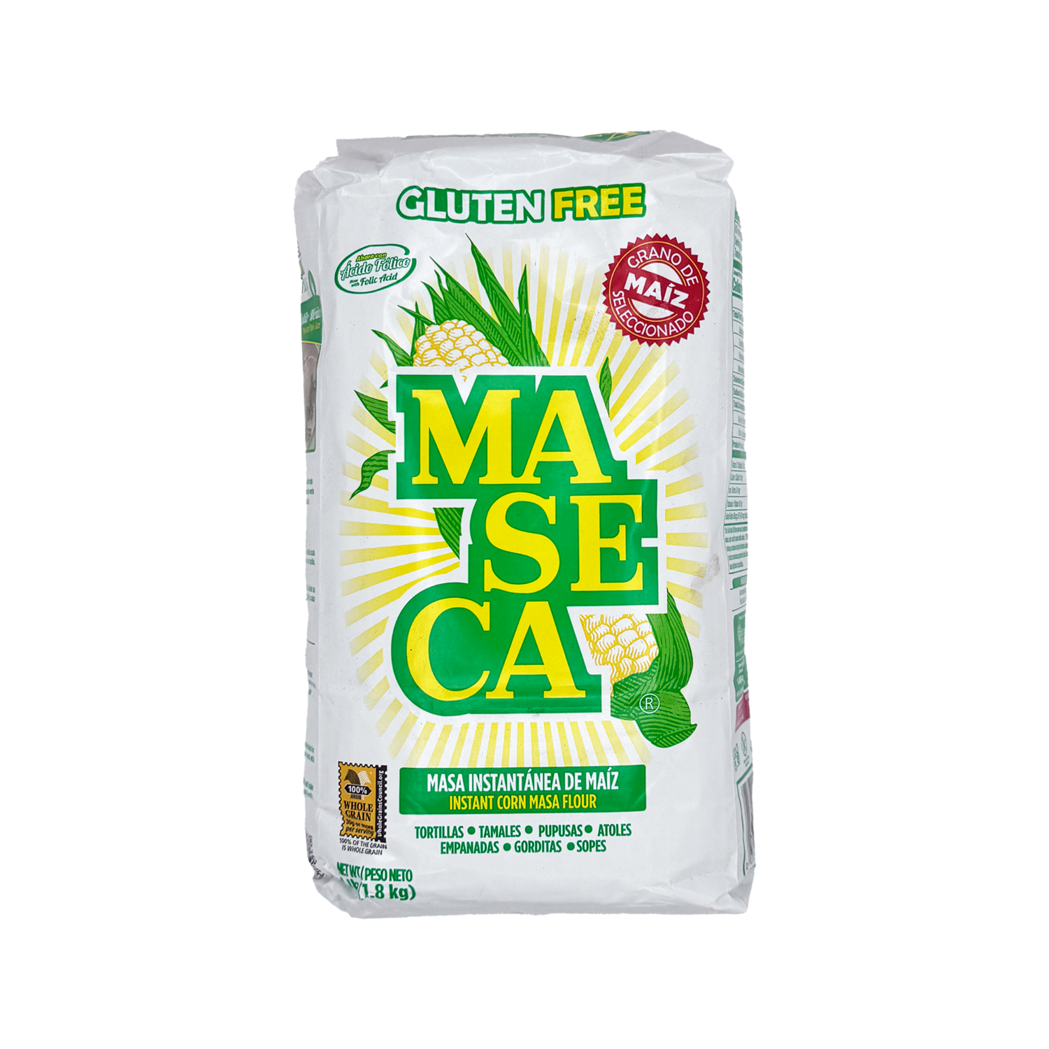 Maseca Gluten Free Instant Corn Masa Flour, 4 lb Bag. Tamales ...