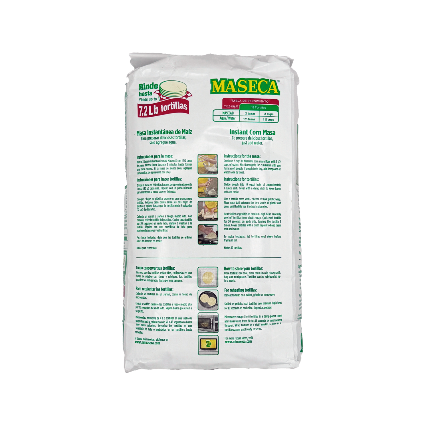 Maseca Gluten Free Instant Corn Masa Flour, 4 lb Bag. Tamales, Tortillas, Sopes, Pupusas, Empanadas, Mexican Food, Comida Mexicana Masa de Maiz - Sabores De Mexico