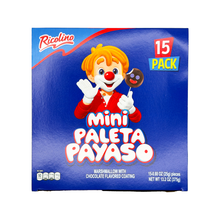 Ricolino Paleta Mini Payaso 15 Count - Mini Chocolate Covered Marshmallow Clown Lollipops