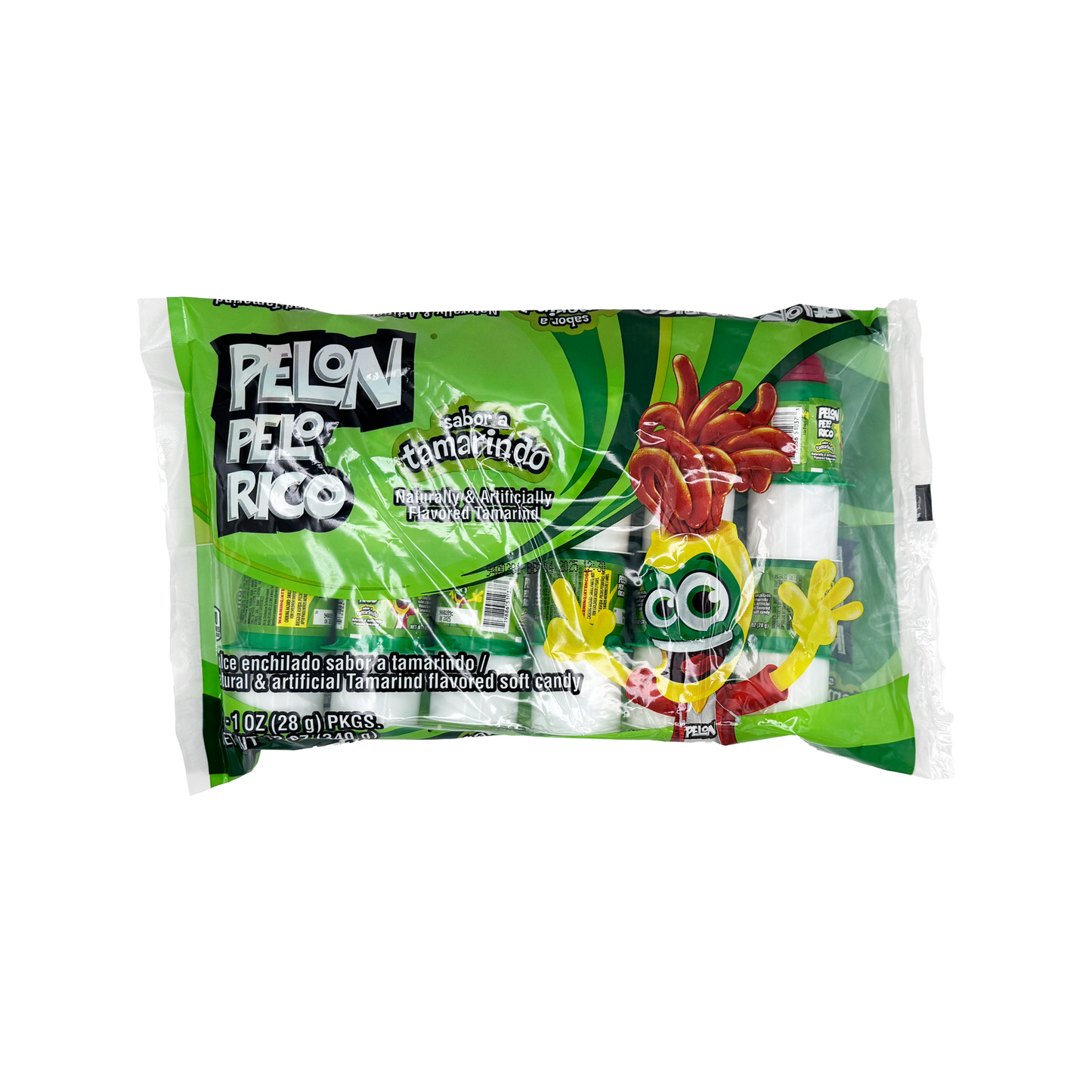 Pelon Pelo Rico Tamarind Mexican Candy Dulces Mexicanos Spicy 1OZ, 12 Pack - Sweet & Spicy Jelly Snack - Fruit, Bonbon