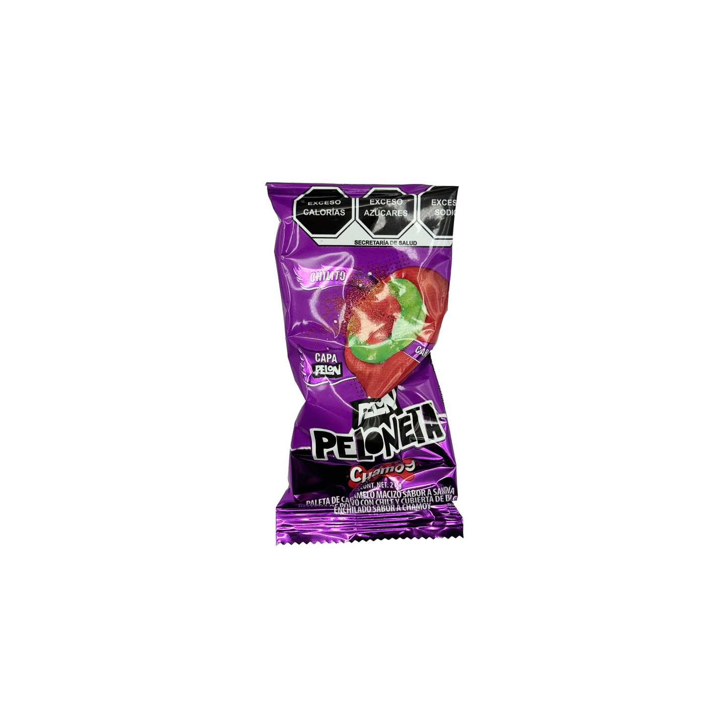 Pelon Peloneta – Tamarindo or Chamoy Lollipop with Chili Filling (18-Pack)