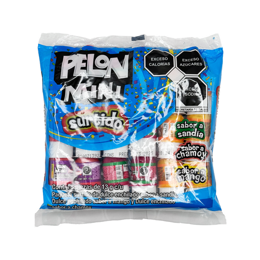 MINI Pelon Pelo Rico Surtido, 18 Pack Bag of Spicy Mango, Watermelon, Chamoy Mix, flavored soft candy Mexican candy Dulces Mexicanos Dulce De Tamarindo Sweet