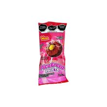 Vero Pica Fresa Paleta – 12-Count Bag | Strawberry Chili Lollipops with Pineapple Gummy Center
