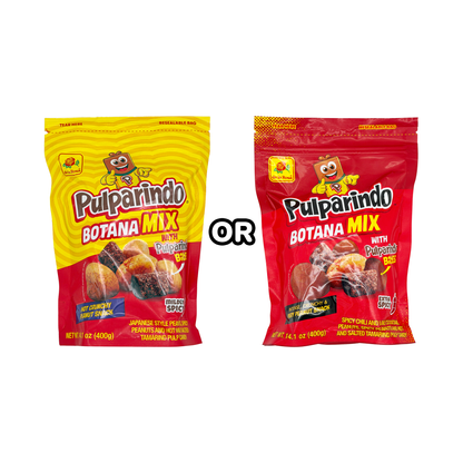 De La Rosa Pulparindo Botana Mix 14.1 oz - Original or Extra Spicy Peanut Snack