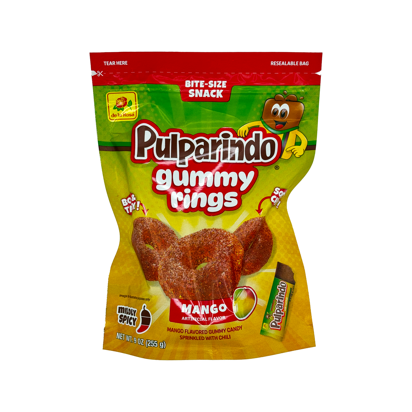 Pulparindo Gummy Rings – Tamarindo, Mango, or Watermelon | Spicy Mexican Gummies (9 oz Bag)