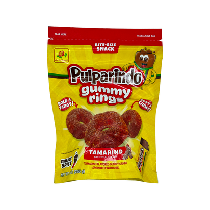Pulparindo Gummy Rings – Tamarindo, Mango, or Watermelon | Spicy Mexican Gummies (9 oz Bag)