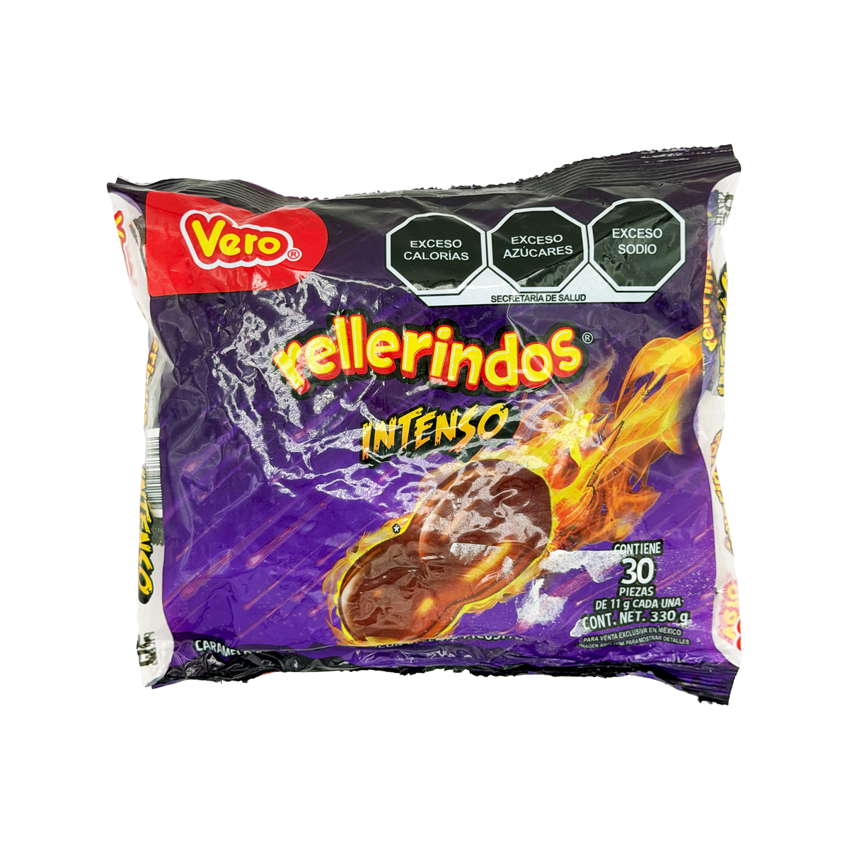 Vero Rellerindo Intenso 30 Count - Extra Spicy Tamarind Hard Candy with Chili Filling