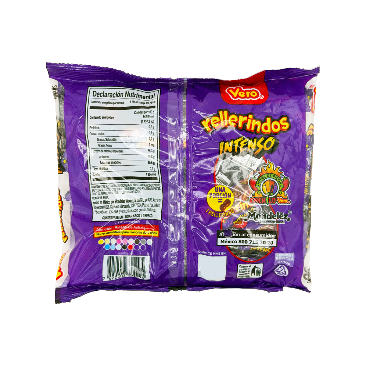 Vero Rellerindo Intenso 30 Count - Extra Spicy Tamarind Hard Candy with Chili Filling