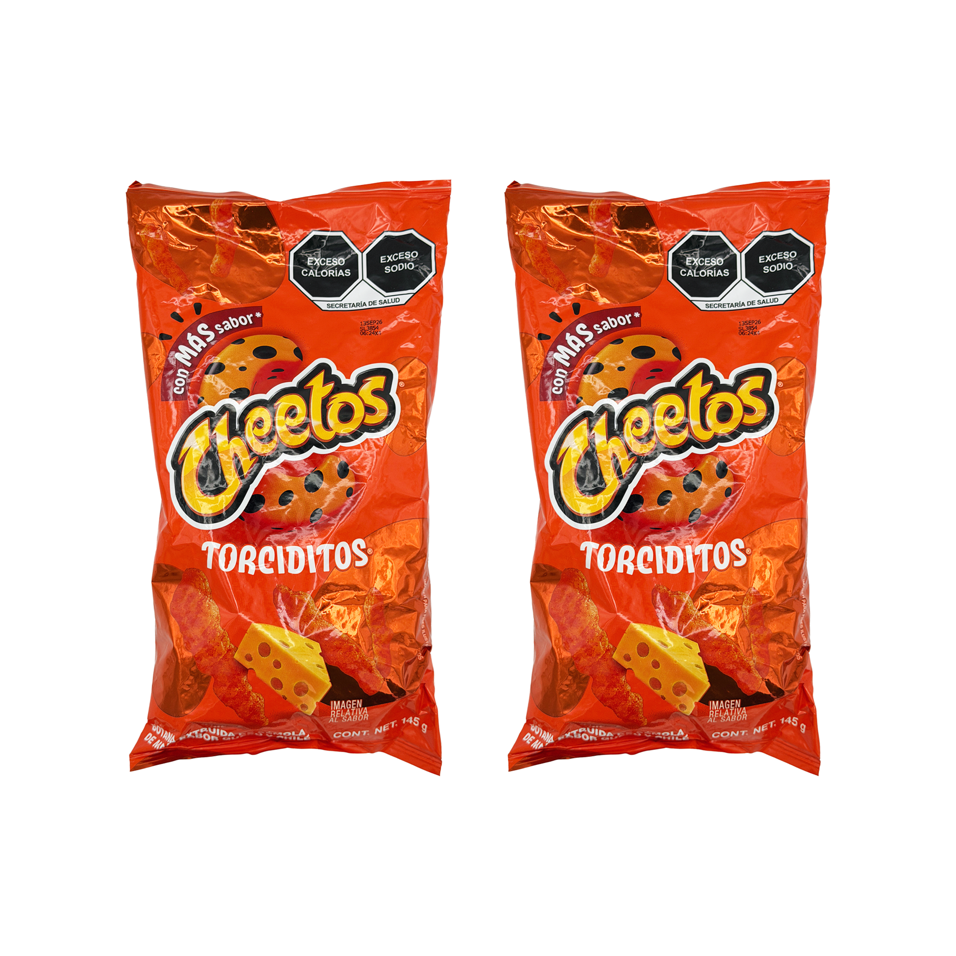 Cheetos Torciditos imported Mexican cheese snack, 2 big bags