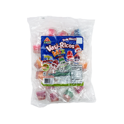 El Azteca Vasi Rico Mix – Assorted Fruit Lollipops with Chile Powder | 20 Count Mexican Candy Cups