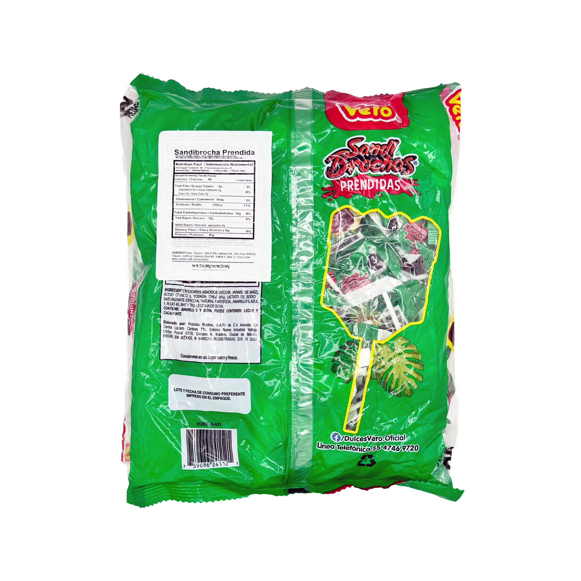 Vero Sandi Brochas Lollipops - 40-Count - Sabores De Mexico