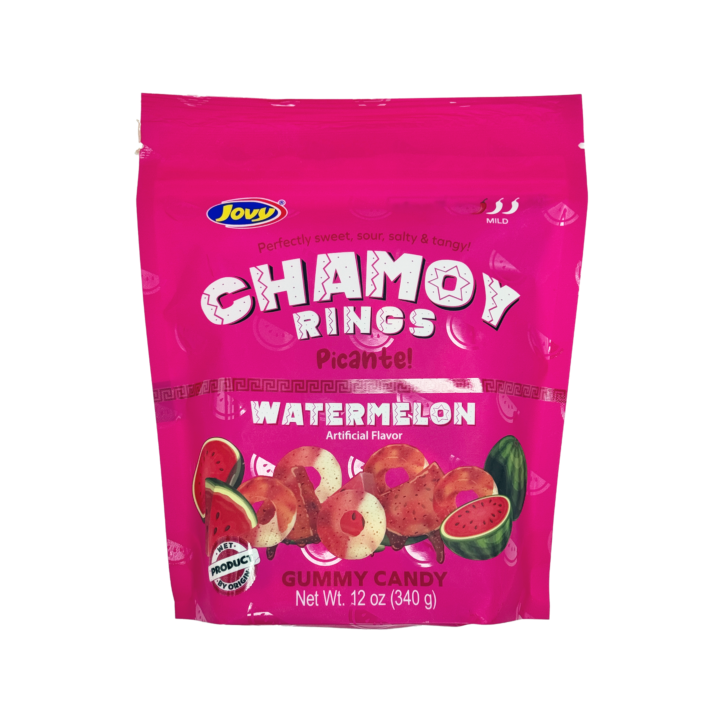 Jovy Chamoy Gummy Candy - Rings or Bears, Watermelon, Peach, or Variety, Spicy Sweet Mexican Candy, Dulces Enchilados, Chamoy Gummy Snacks