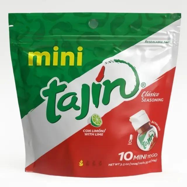 Tajin Clasico Seasoning Mini to Go Bottles, 3.5 oz, Pack of 10 Mexican Candy perfect for Chamoy Pickle Kits