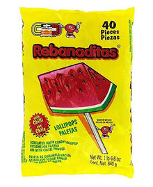 Candy Pop Rebanaditas Lollipops - 40-Count - Sabores De Mexico