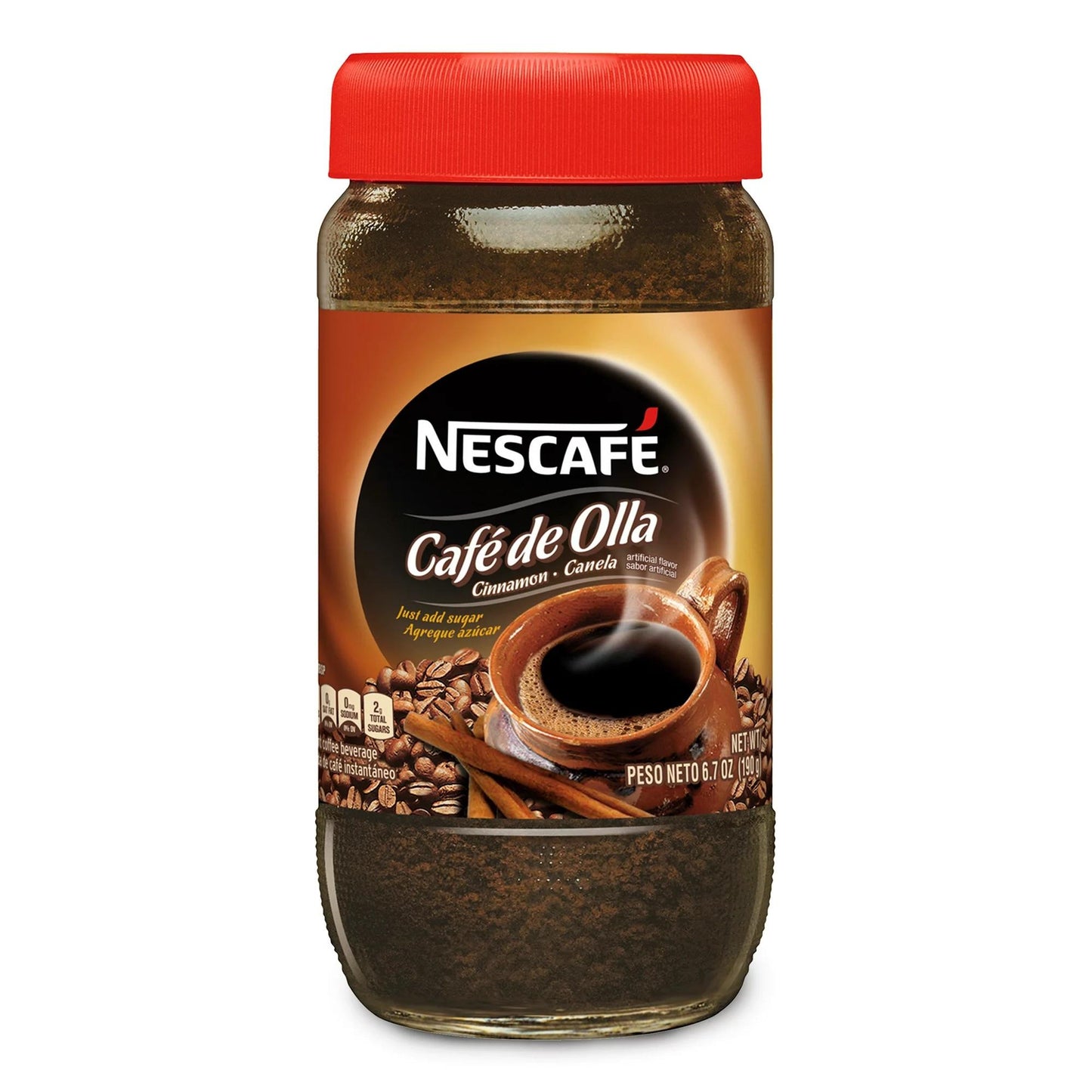 Nescafe CafŽ de Olla Cinnamon Instant Coffee - 6.7oz Authentic Mexican Flavor