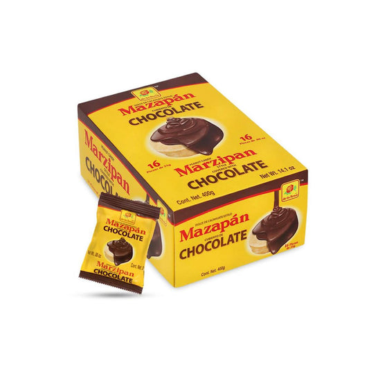 De La Rosa Chocolate Covered Mazapan, Box of 16 - Sabores De Mexico